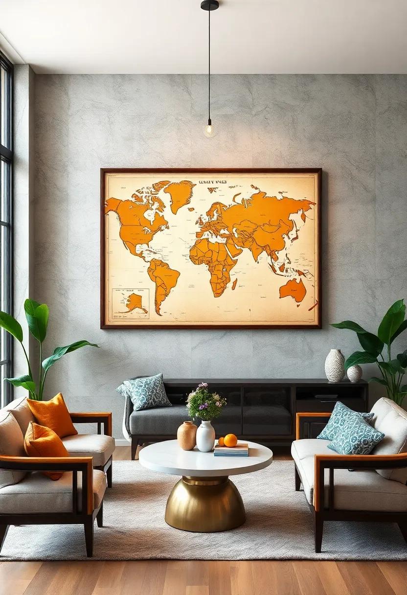 Map of Culinary Adventures: Frame a world map with pins marking your dining adventures, inviting conversation about your favorite cuisines