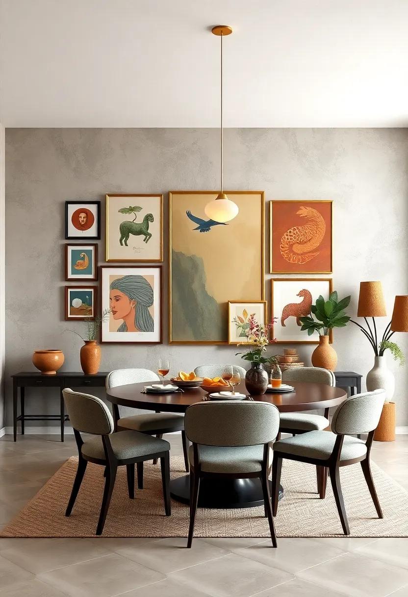 Cultural Art Showcase: Feature art that celebrates the culinary techniques and traditions of various cultures, giving a global touch to your dining room