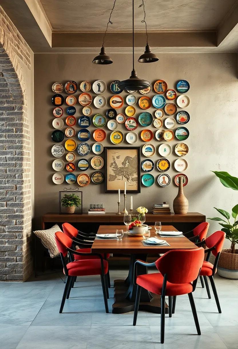 Travel License Plates: Creative use of decorative plates, either from travel or vintage finds, can bring a worldly feel to your dining aesthetics