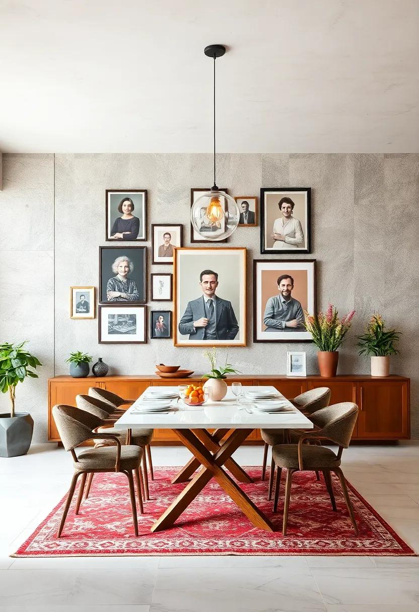 Geometric patterns: Embrace modernity with framed geometric prints that add a contemporary edge to your dining room decor