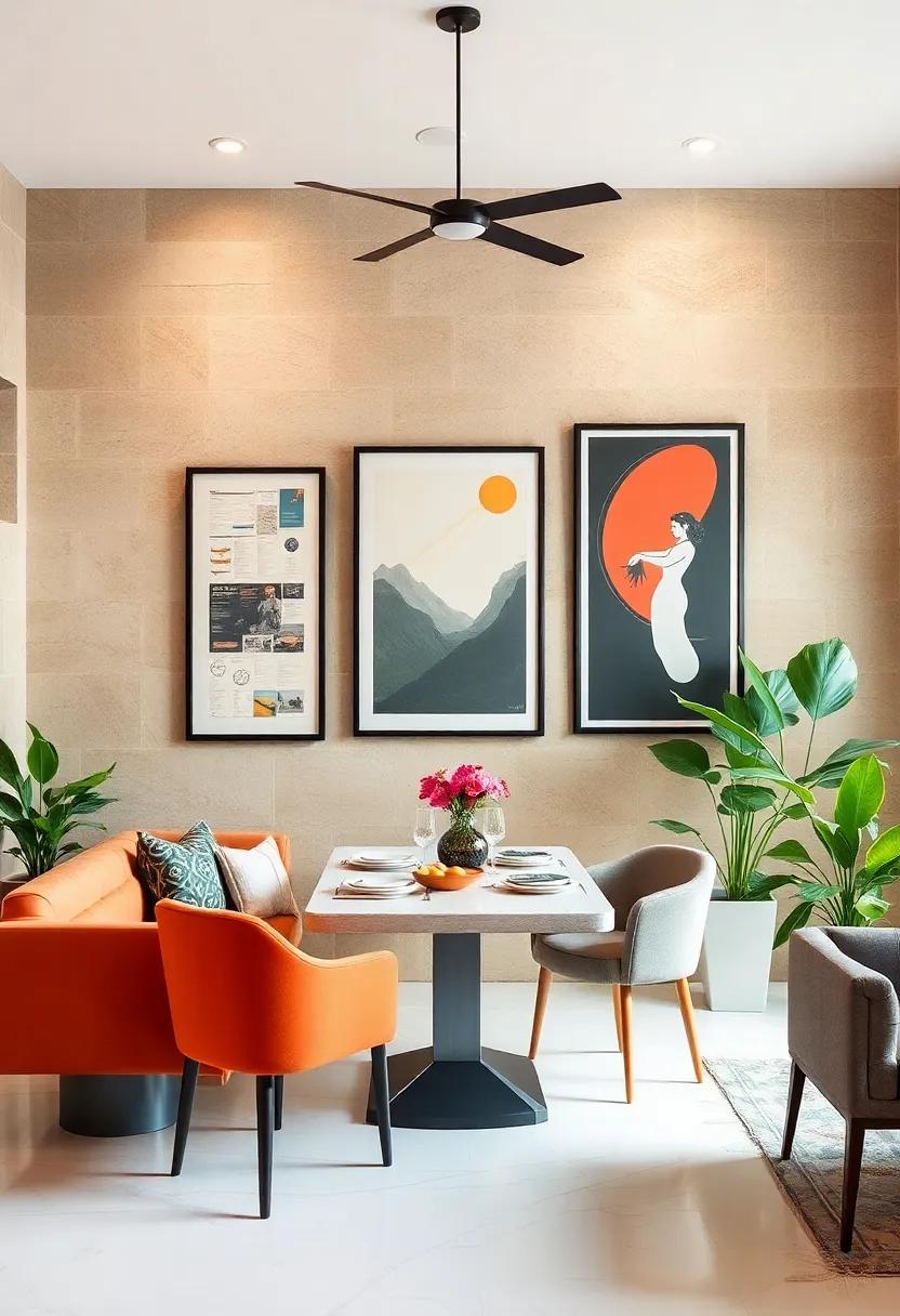 Art from Dine-In Experiences: Frame takeout menus or ticket stubs from memorable dinners, creating a collage that tells your dining story