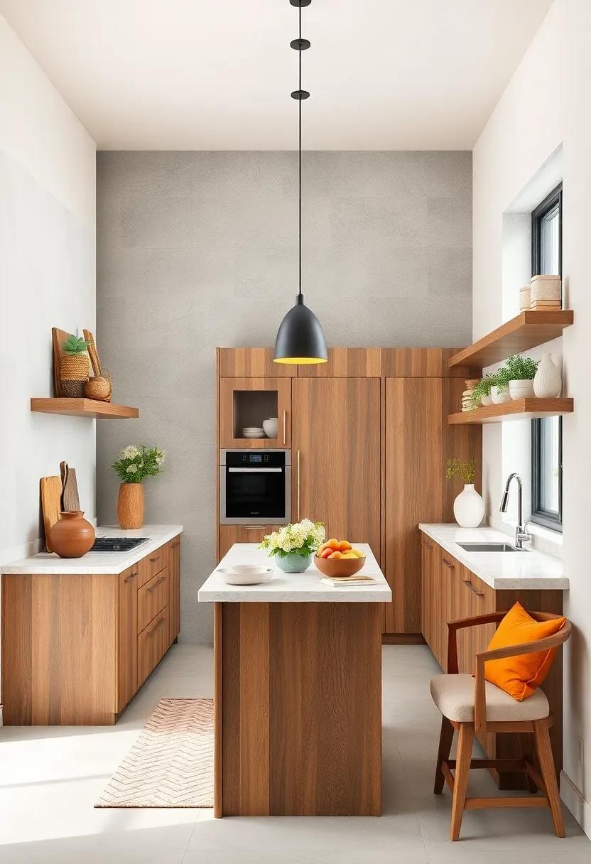 Natural Materials: Incorporate wood or stone elements for warmth and texture that bring an organic feel to your kitchen