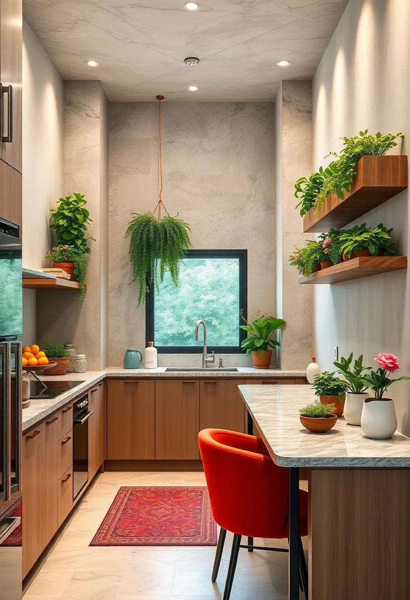 Vertical Gardens: Introduce greenery with wall-mounted planters or herb racks for a fresh and organic touch