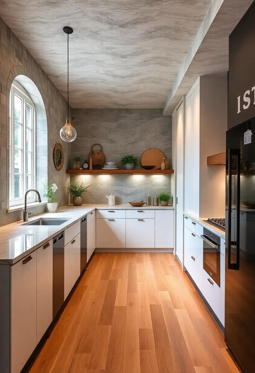 Introduce Ambient Lighting: Use pendant lights or under-cabinet lighting to create a warm, inviting glow that highlights your kitchen's design