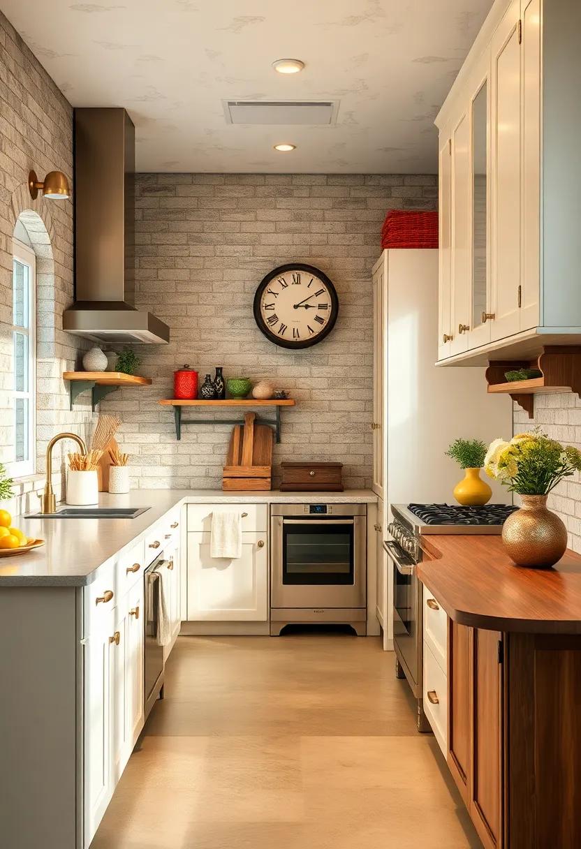 Introduce a Vintage Touch: Incorporate vintage finds, like an antique clock or retro appliances, to add charm and nostalgia to your kitchen