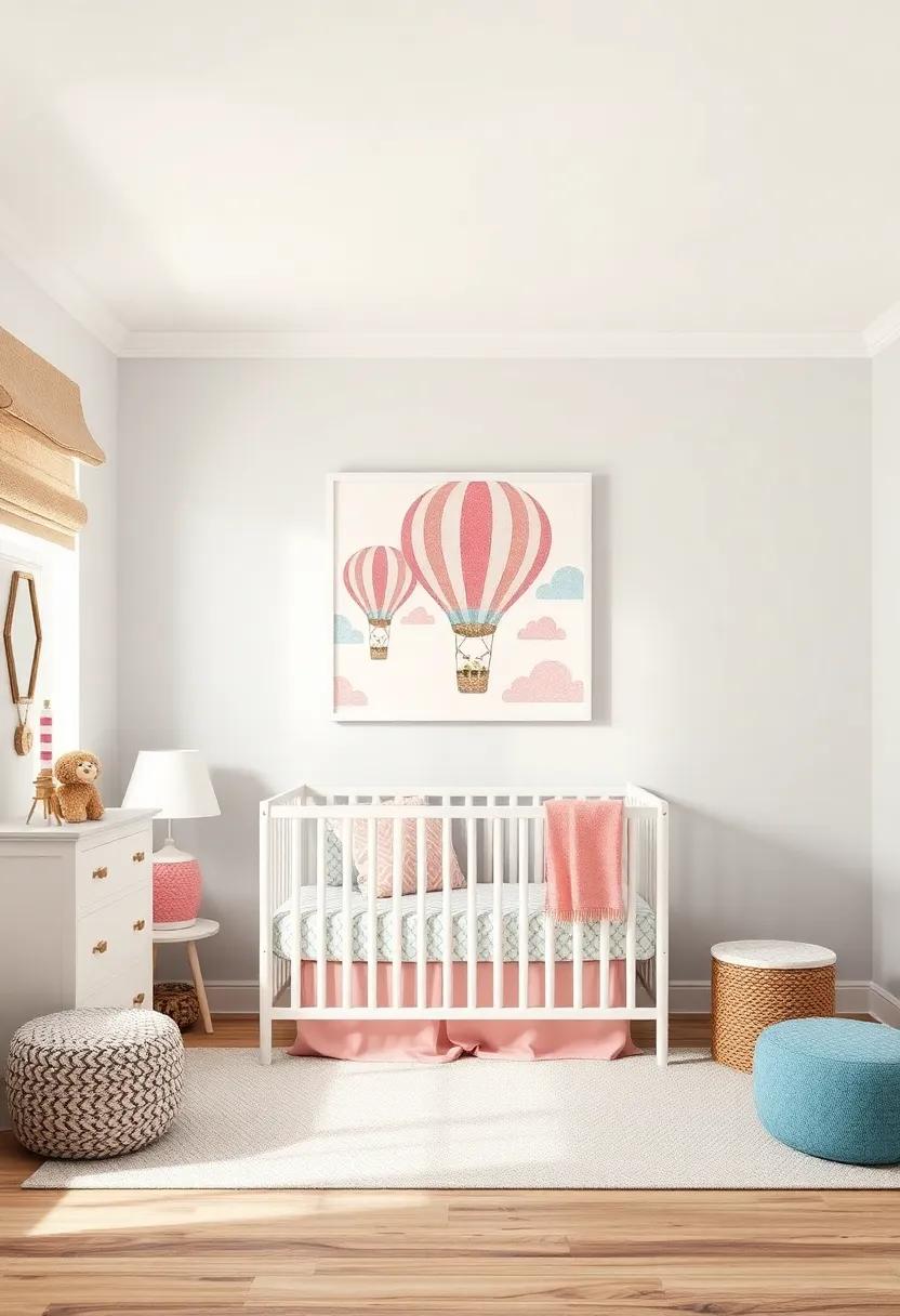 Hot Air Balloon Dreams: Adorn the walls with⁣ hot‌ air balloon art, paired ‌with a convertible crib that transports your little one to new heights of imagination