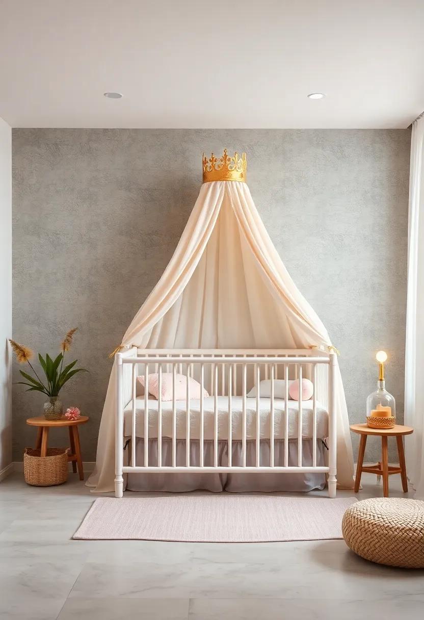 Princess Castle Theme: ⁤Create a royal‌ ambiance with ⁤a castle-themed convertible crib, complete with a canopy ⁣and gold ⁣accents for added elegance