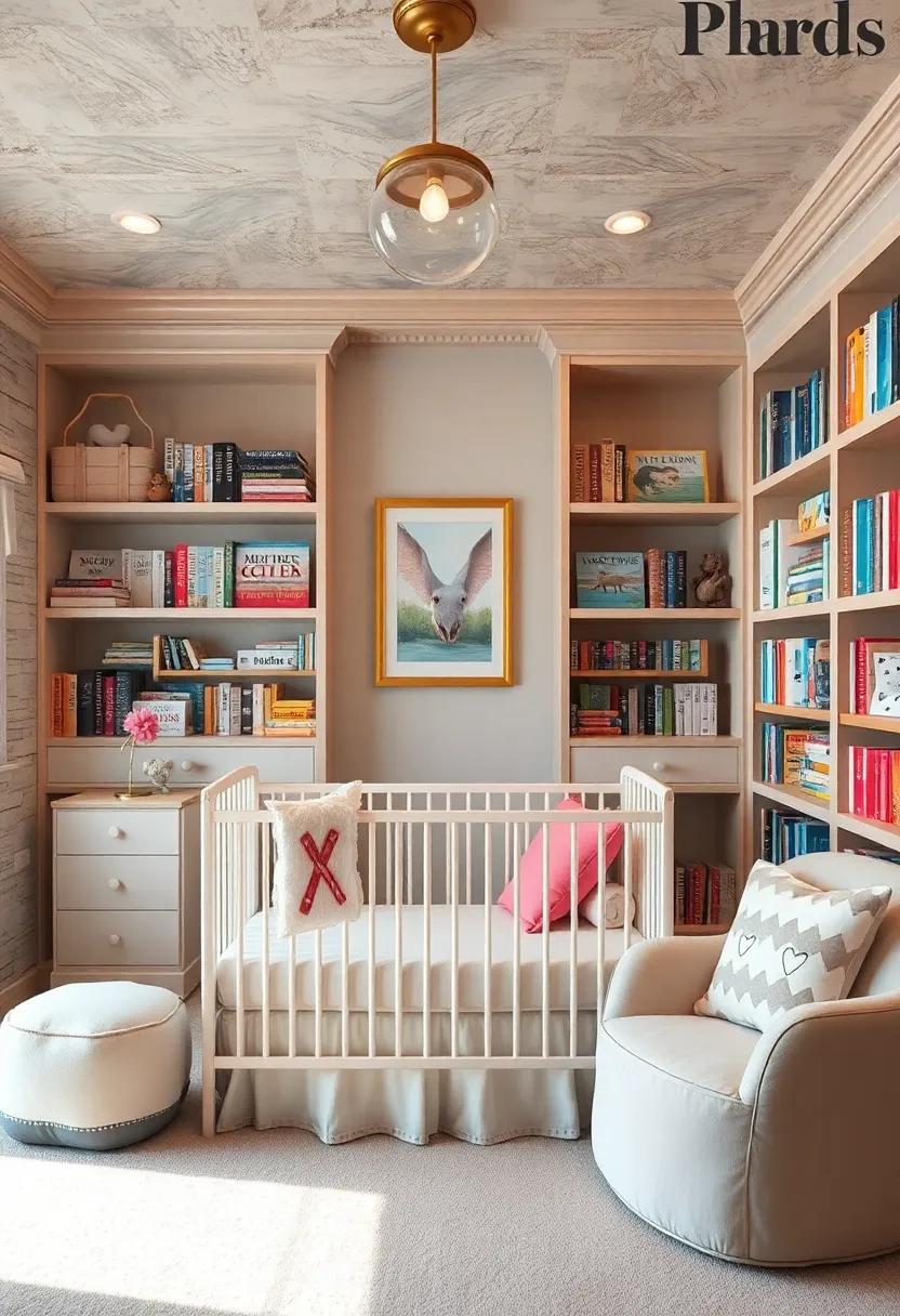 Storybook Library: Incorporate ‌bookshelves filled with beloved tales, and place a convertible crib that serves as a cozy nook for​ reading‌ time