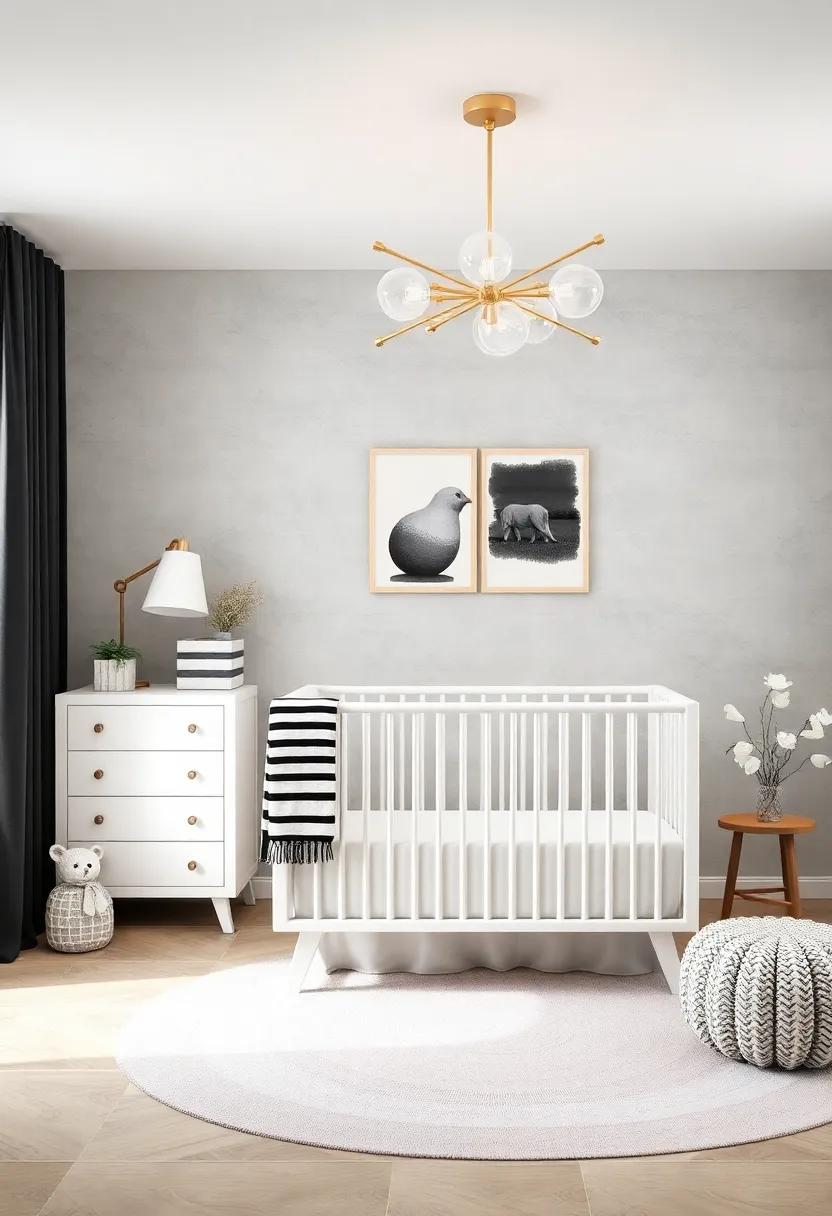 Timeless Monochrome: Design‌ a chic black-and-white nursery ⁤with a stylish convertible crib that transitions seamlessly into any decor