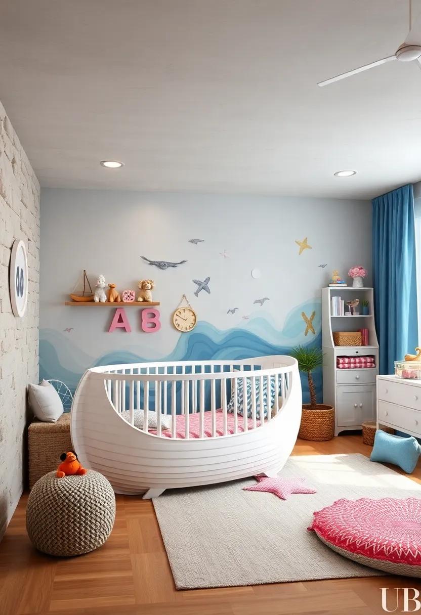 Under ‍the⁤ Sea Adventure: Dive into a ​nautical theme ⁤with ocean-inspired decor, complemented by a convertible crib shaped like a whimsical boat