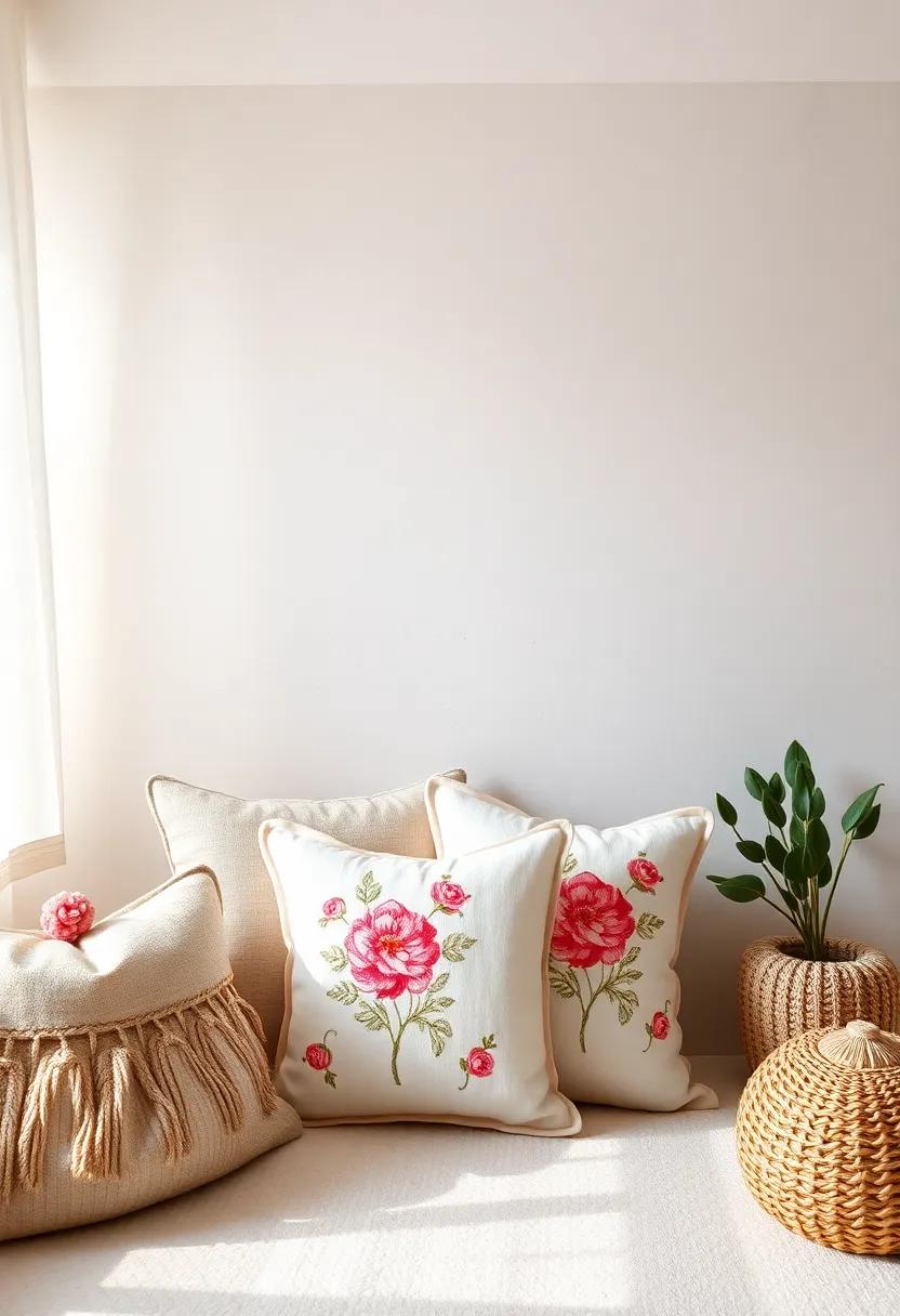 Floral Embroidery: Delicate, hand-stitched flowers add a touch of elegance and a hint of nature to your little one's surroundings