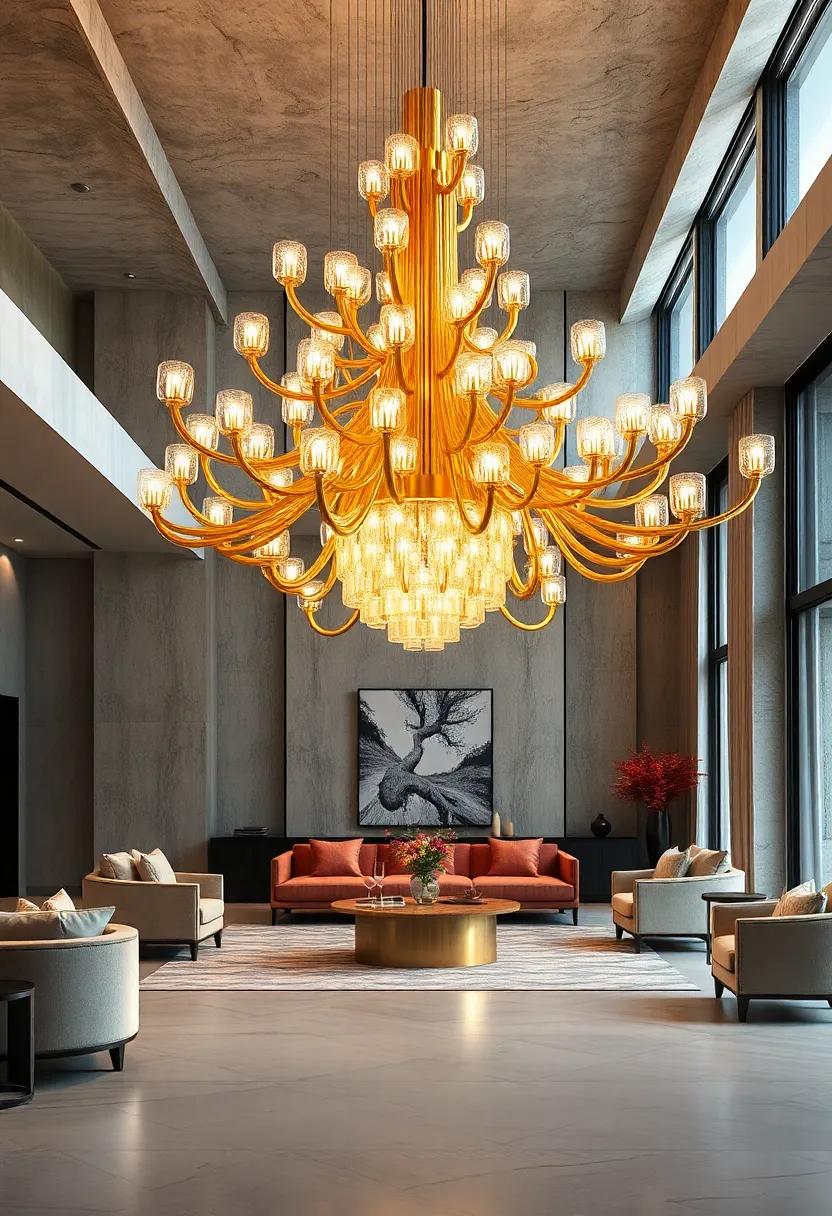 Sculptural Masterpieces: Celebrate artistry with ‌avant-garde golden chandeliers that serve as stunning​ visual pieces, elevating your luxury home⁢ to new heights