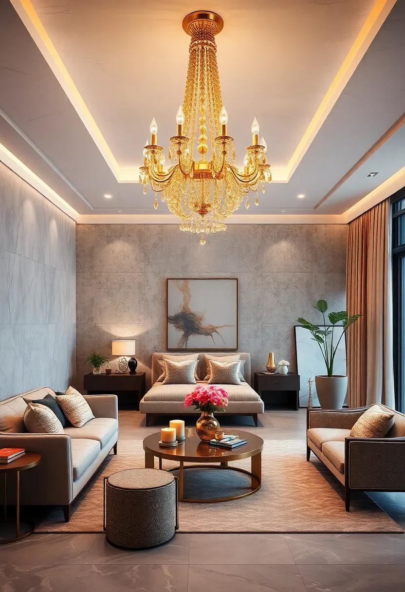 Sophisticated Bedrooms:‍ Create a romantic retreat with a⁣ golden chandelier that adds a dreamy ambiance ‍to ​your nighttime sanctuary