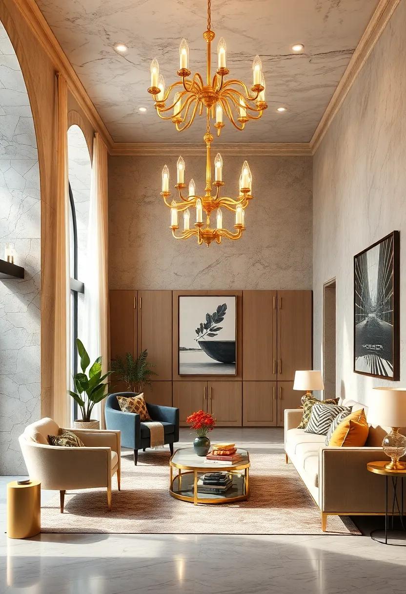 Multi-Functional Spaces: Optimize small areas with a golden⁢ chandelier that complements ⁢both form‌ and ‍function, ‌marrying style with practicality