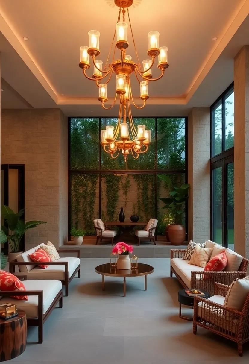 Outdoor Glamour: Illuminate ​patios and gardens with weather-resistant golden chandeliers⁣ that bring a​ touch of elegance to outdoor living