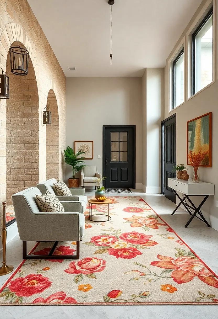 Integrate family heirlooms⁣ with a floral rug that speaks‌ to your roots, blending memories and history into⁢ the fabric of your entryway