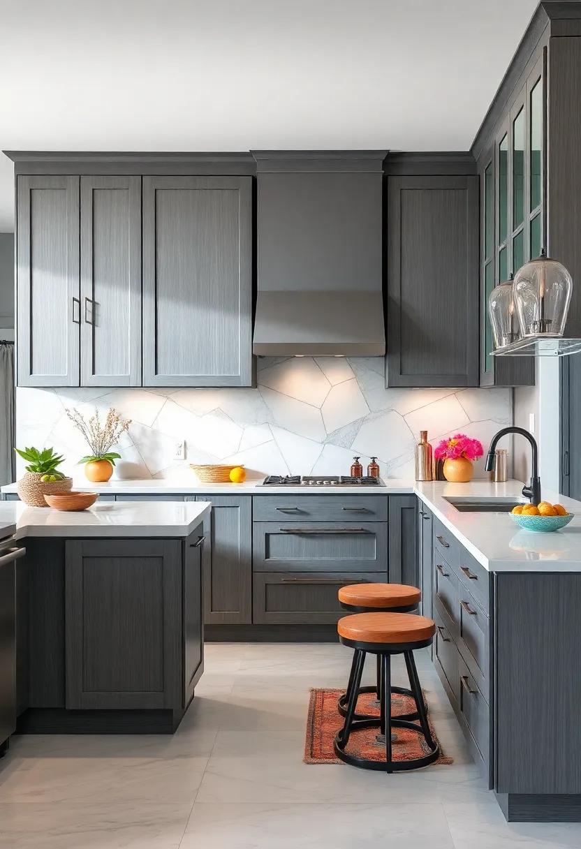 Future-Forward: ‍Think ahead with smart ⁣technology ‌integrated into your ⁤gray cabinetry, while maintaining a​ polished look with elegant white quartz ‍countertops