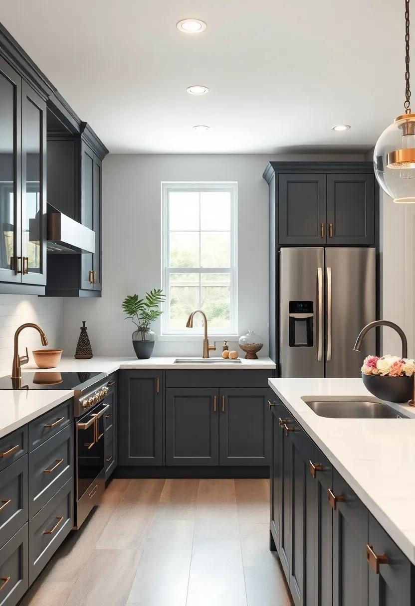 Metallic​ Accents: Incorporate ⁢brass or matte black hardware into your‌ gray kitchen for a touch of​ sophistication against ‍the pure​ canvas of ⁣white ⁣quartz