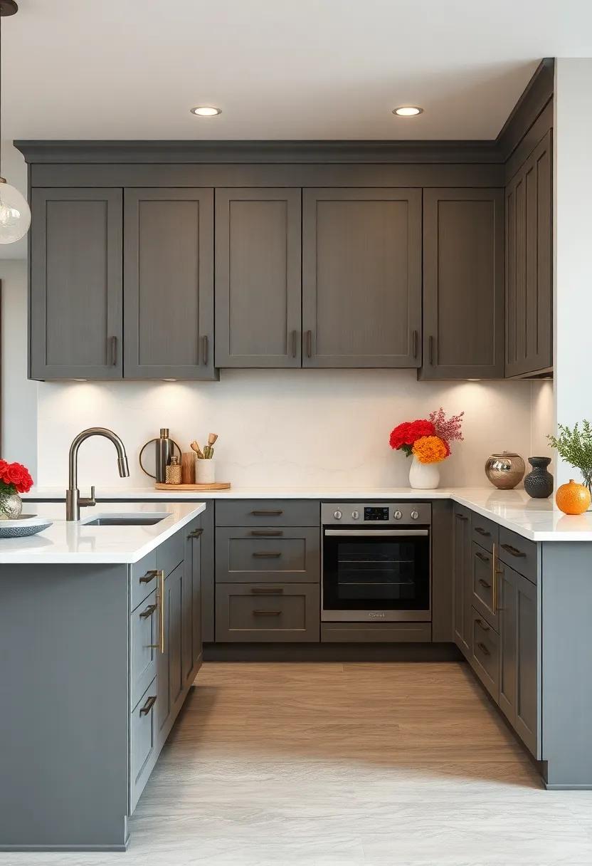 Soft ⁣Touch: Choose pastel gray cabinets that blend seamlessly ‌with ⁣white quartz to evoke a sense of⁣ calm and ‌tranquility in the‍ kitchen
