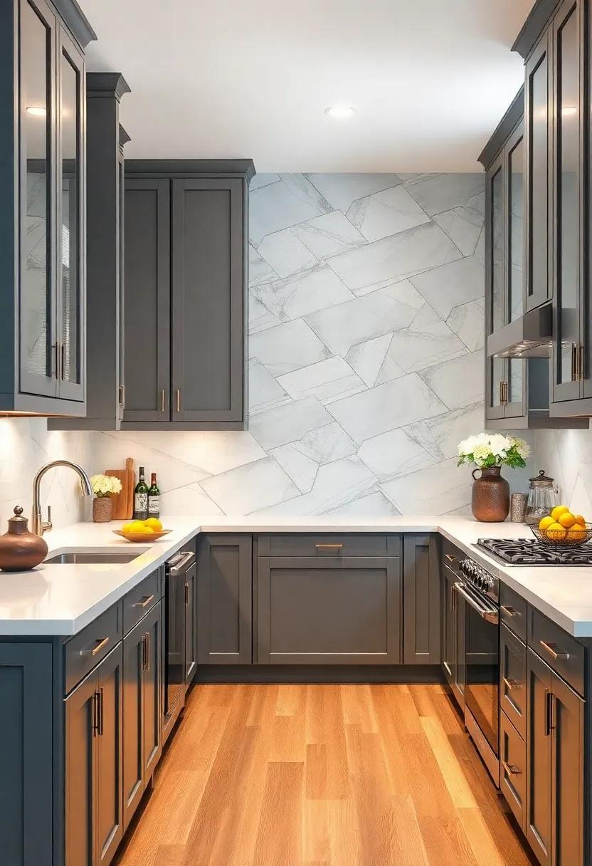Two-Tone Wonder: Use a combination of dark gray and light gray cabinets with white⁣ quartz counters for an eye-catching ⁤two-tone design