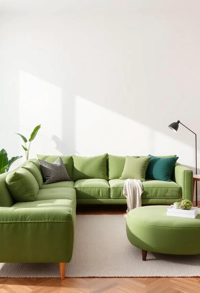 Embrace Serenity with Earthy Tones and Green Accents in Your Living Room