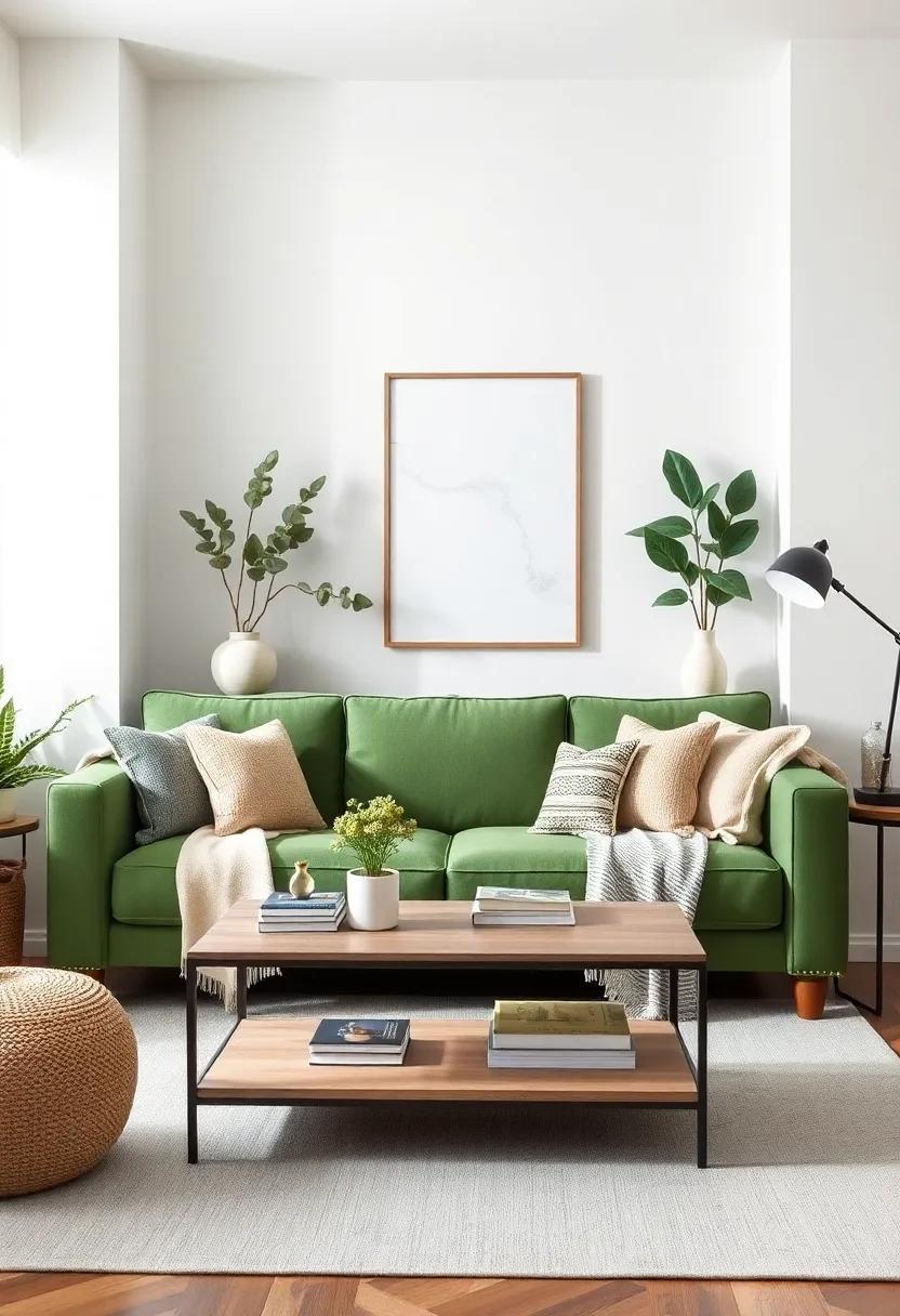 Creating a Cozy Reading Nook with the Green Couch as a Focal Point