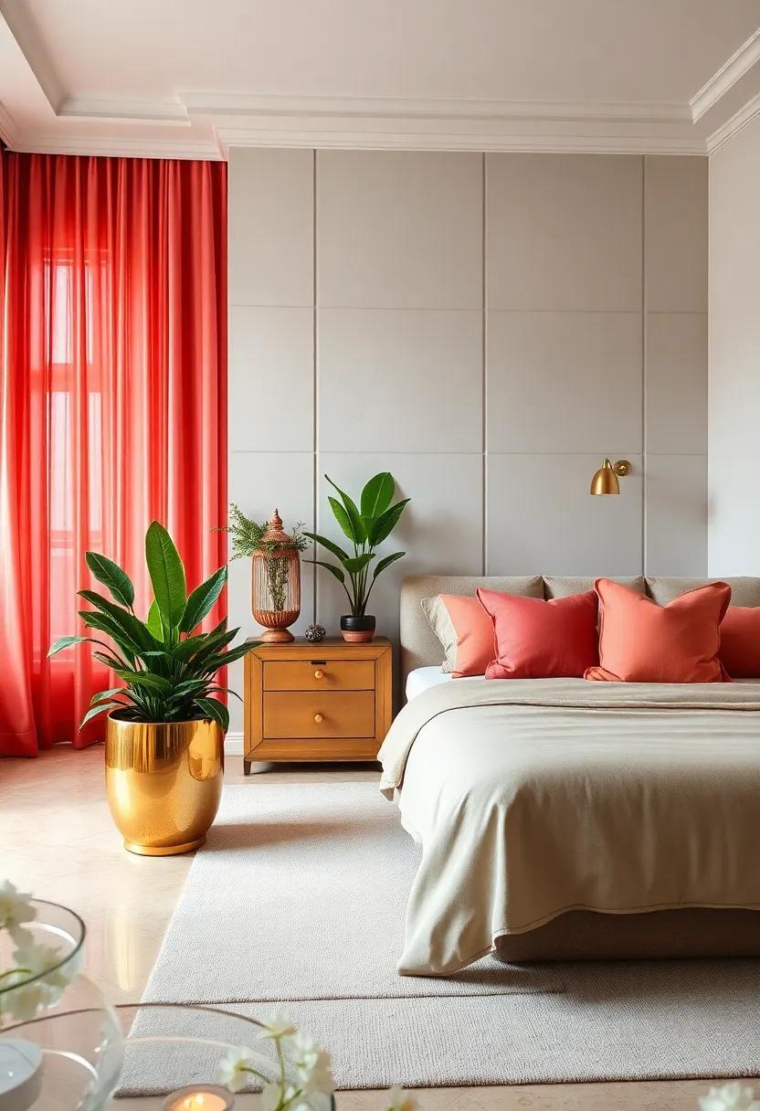 Elegant Brass Planters: Incorporate indoor plants in brass planters to bring life to your decor while connecting both color themes naturally