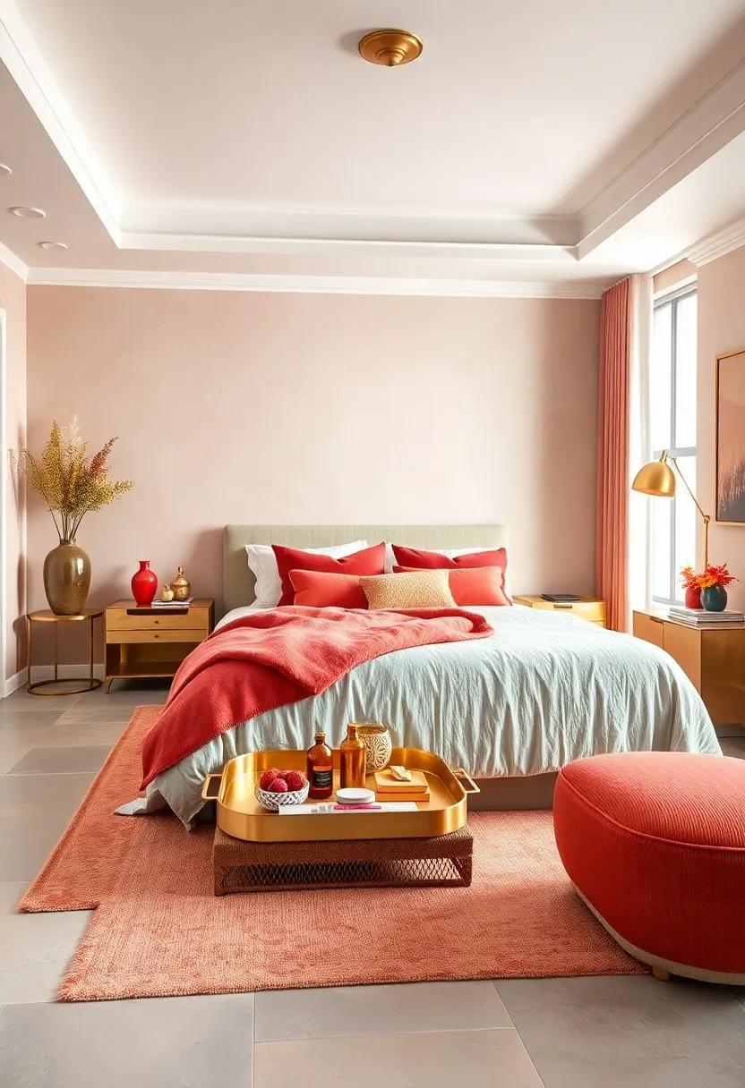 Organize with Brass Accents: Invest in organizational pieces, like brass trays or baskets, that enhance your decor while keeping your space tidy