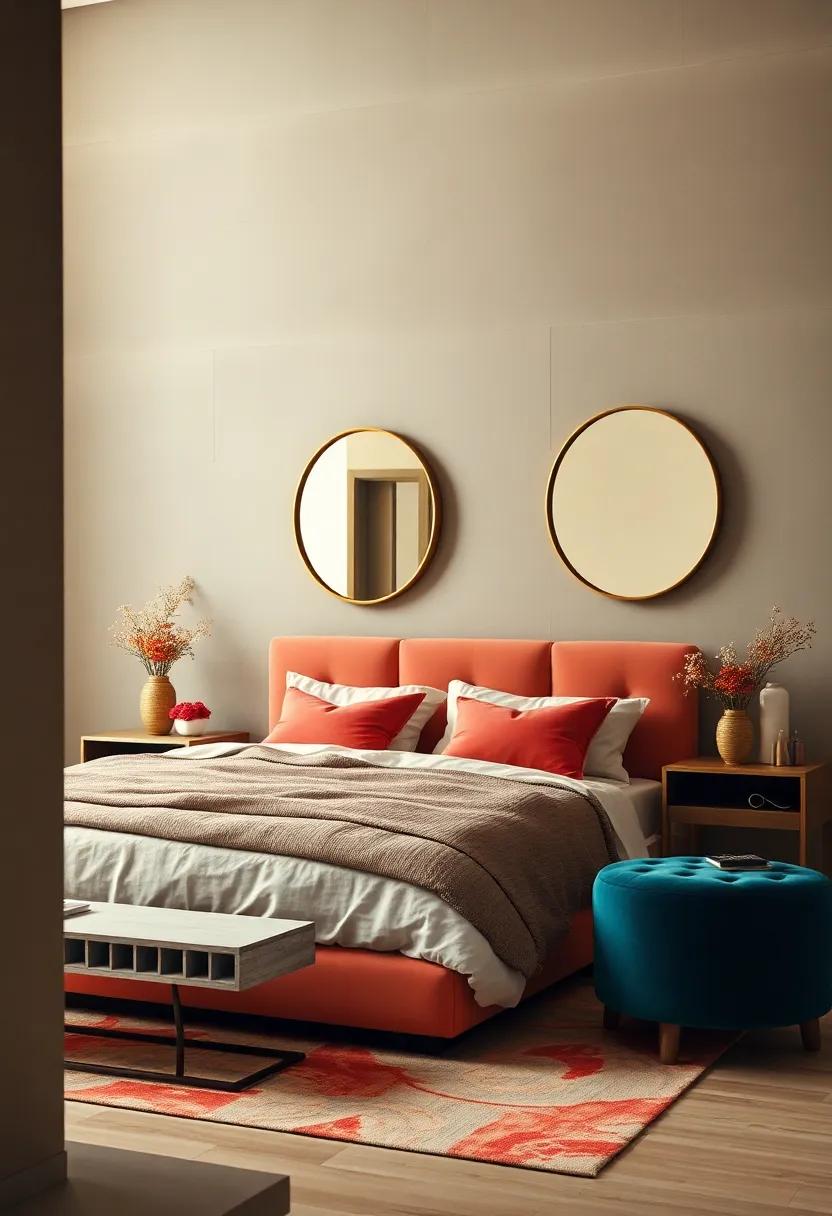 Stylish Brass Mirrors: Hang oversized brass-framed mirrors to reflect light and create an illusion of more space, all while adding a touch of glamour