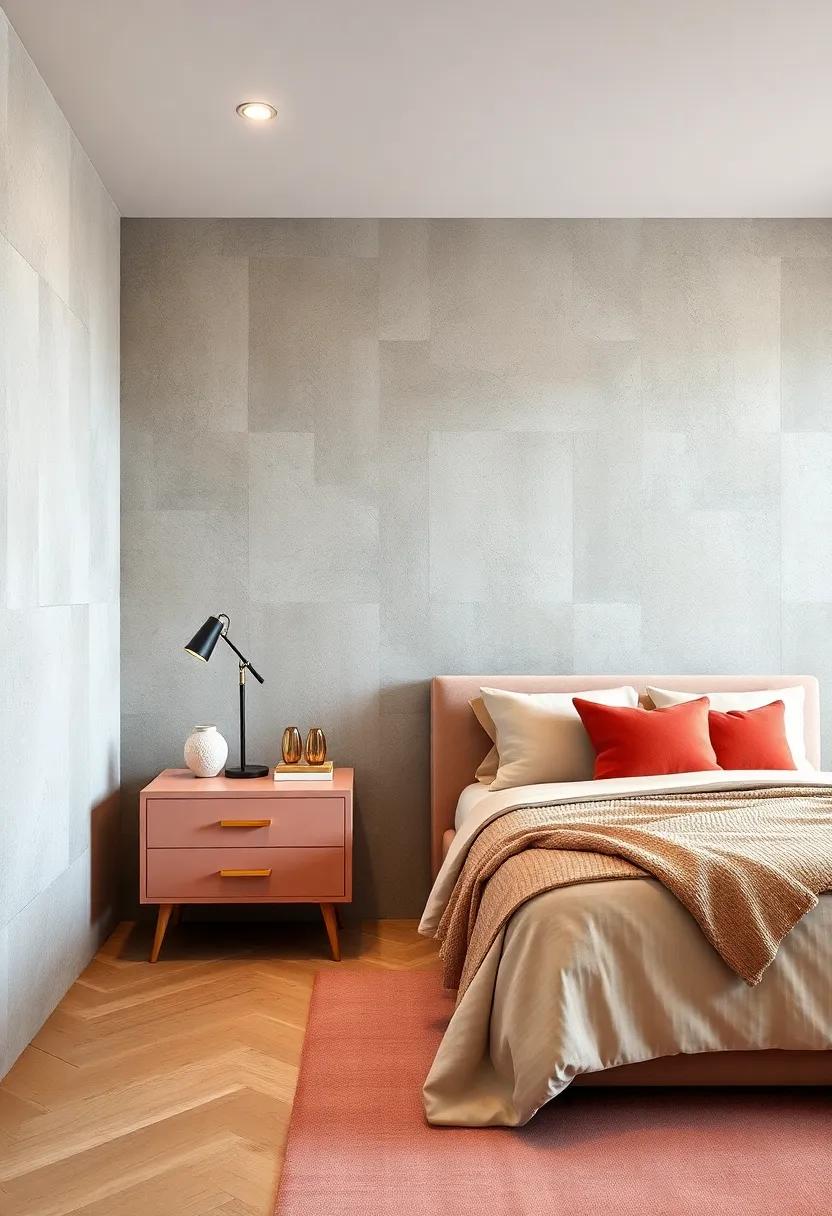 Transitional Coral and Brass Nightstands: Select nightstands that fuse coral textures with brass elements, ensuring functionality and style coexist beautifully