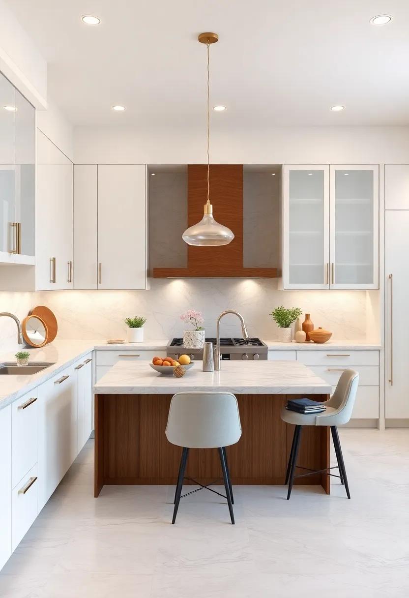 Elegant Ivory Cabinets: Choose custom cabinetry in a glossy ivory finish to set the foundation of your dream ​kitchen