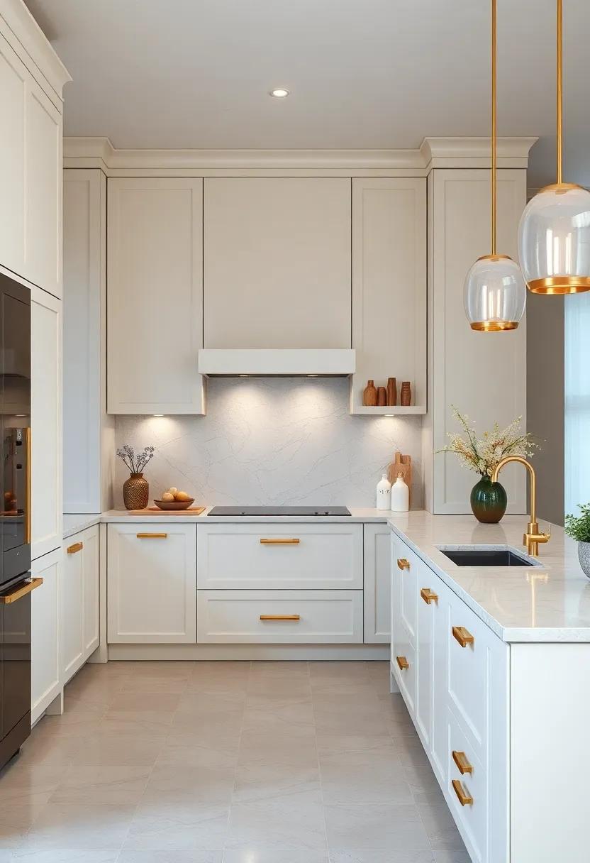 gold Hardware Accents:​ Add ⁢a touch of opulence‍ with gold-finish cabinet handles and drawer pulls, creating ⁢a striking contrast against ivory surfaces