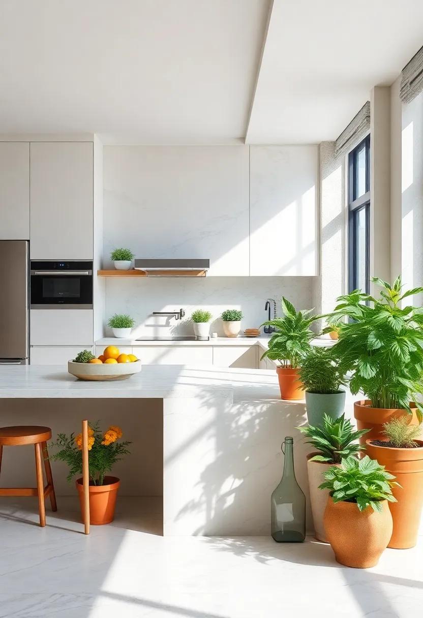 Indoor⁢ Herb Garden: Incorporate a stunning indoor herb​ garden in variegated pots, marrying natural elements with the kitchen's refined⁤ aesthetic