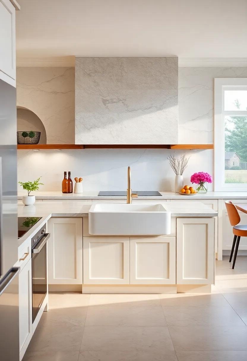 statement Sink: Install a farmhouse or‍ apron-front sink in‍ a glossy white finish,combining⁢ practicality with a blissful design element