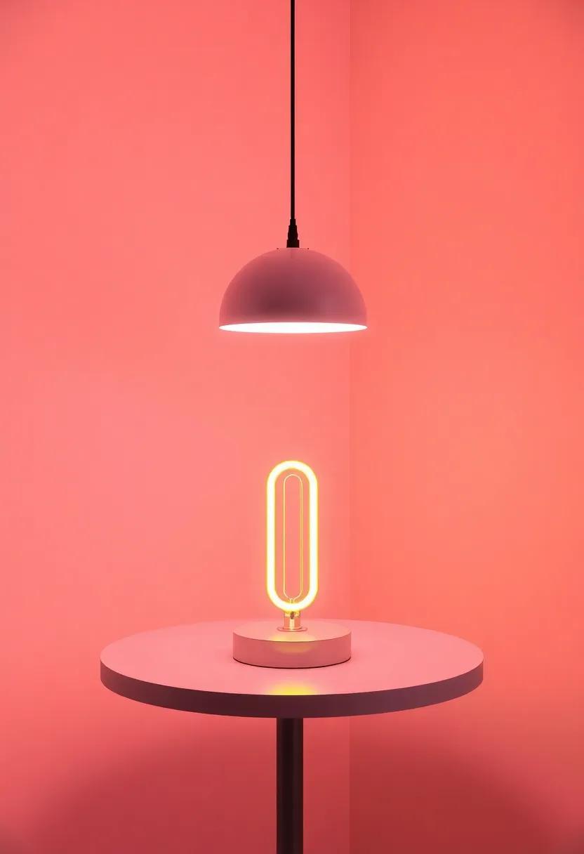 The Bold Neon Table Lamp: Channeling a vibrant urban vibe, this neon lamp injects energy and playfulness into your decor with its eye-catching glow