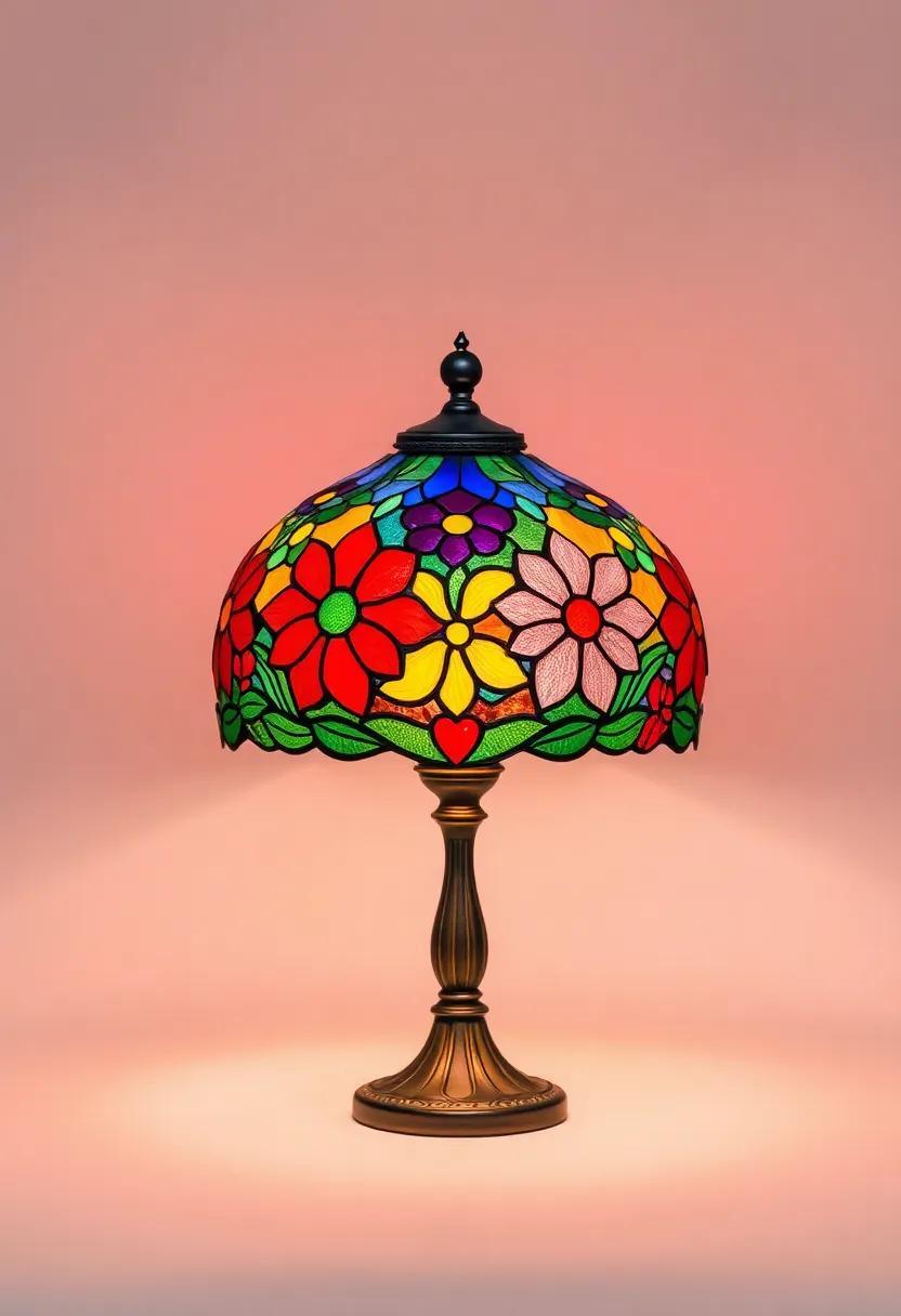 the Colorful Tiffany-Style Lamp: Reviving the age-old art of stained glass, this lamp embodies vibrancy and intricate craftsmanship with its colorful floral patterns