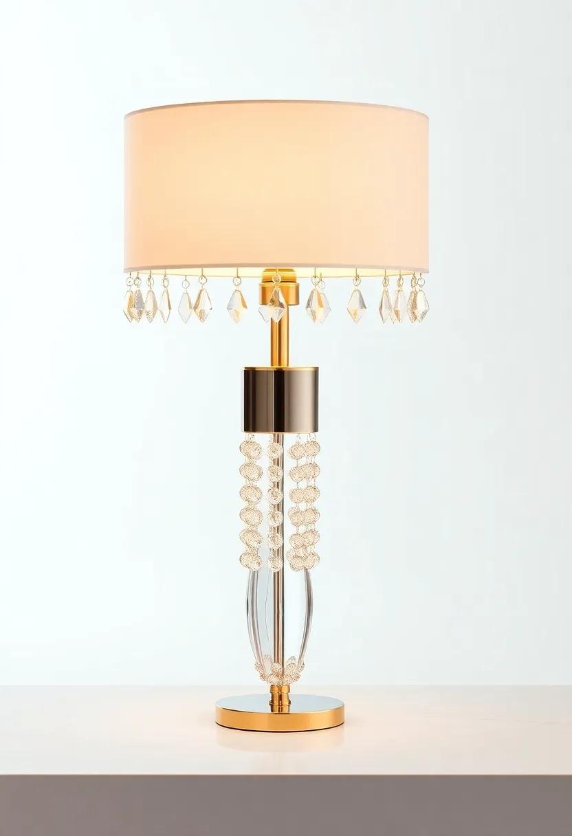 The Elegant Crystal Chandelier Lamp: With cascading crystals that refract light beautifully, this lamp transforms any surface into a dazzling display of elegance