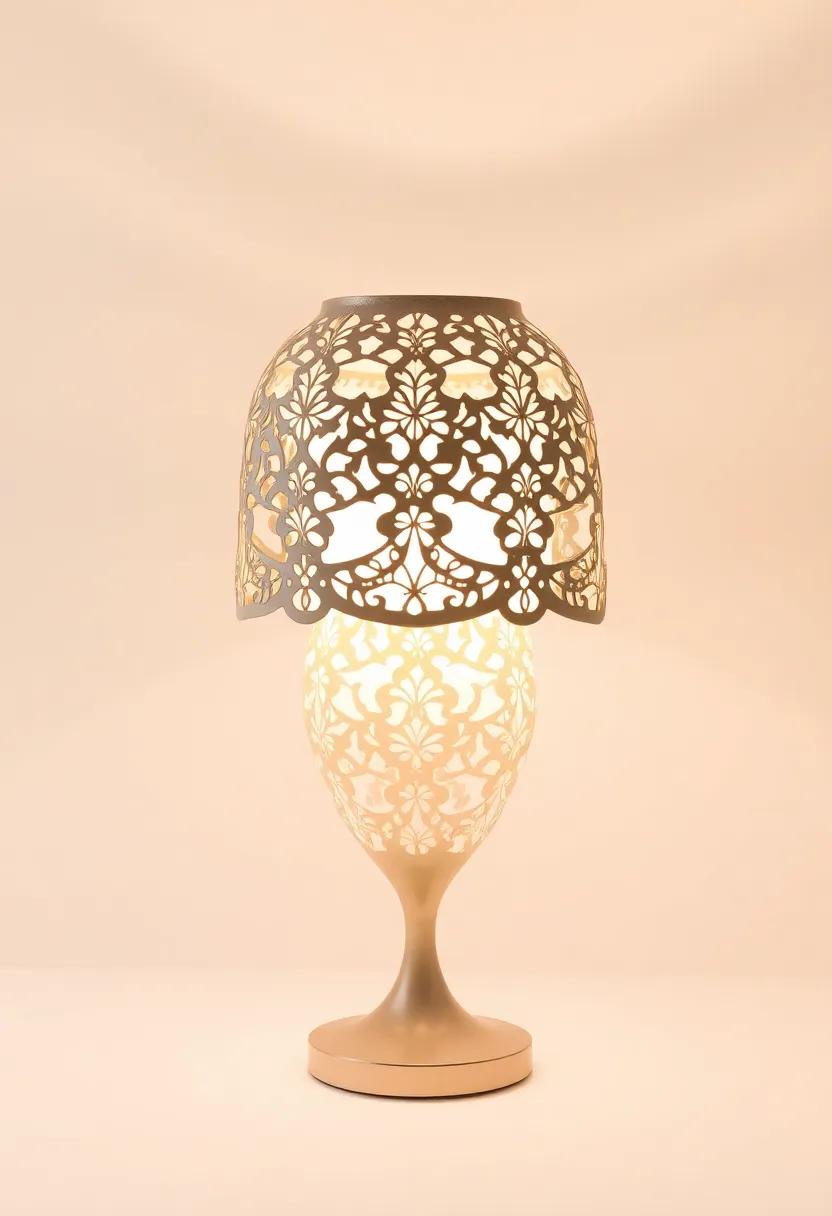 The Elegant Lace Pattern Lamp: With an intricately cut lace pattern, this lamp casts beautiful shadows, creating a soft and romantic atmosphere in any room