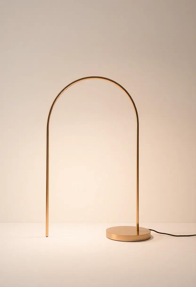 The Modern Arc Lamp: Perfect for larger spaces, this arc-shaped lamp provides both task lighting and a sculptural element that balances aesthetics with function
