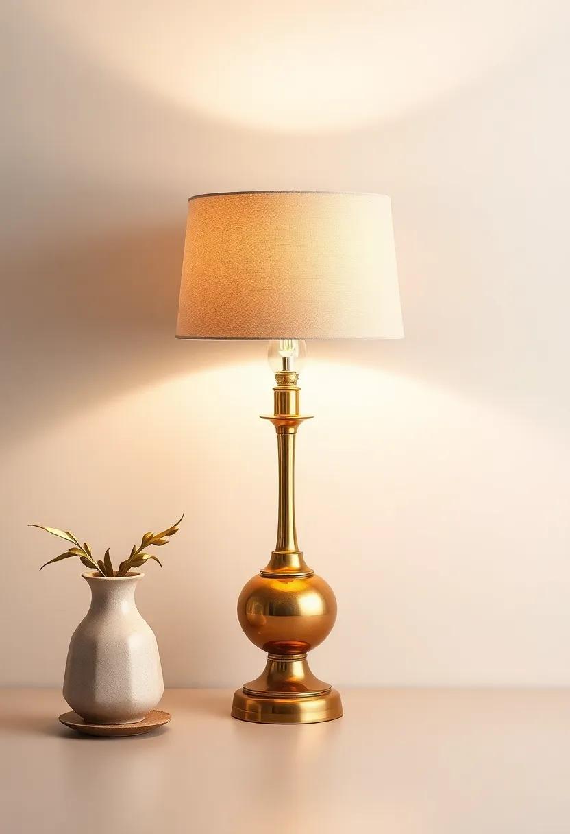 The Vintage Brass Lamp: With a timeless patina and classic design, this brass lamp pairs wonderfully with traditional and eclectic decor styles