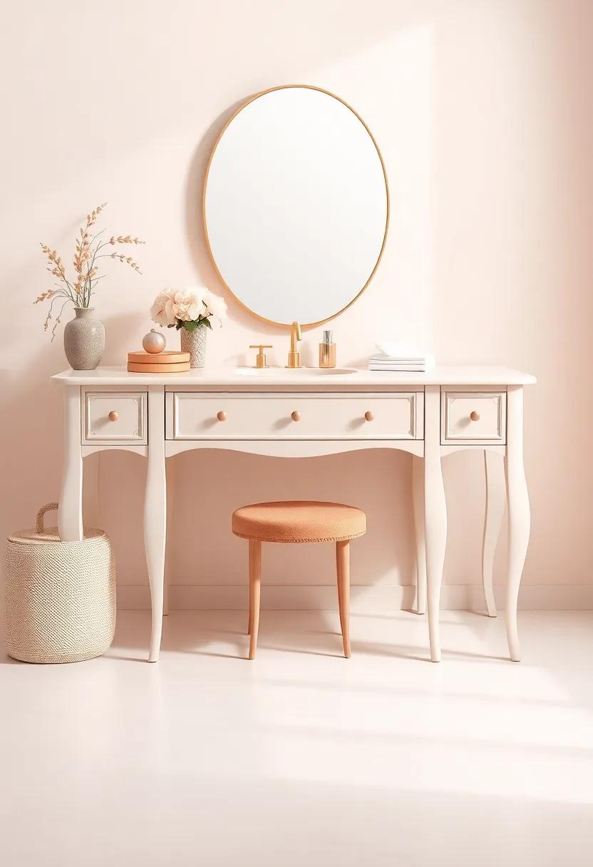 Feminine Touch: Soft Colors and Curves for a Romantic Vanity Look