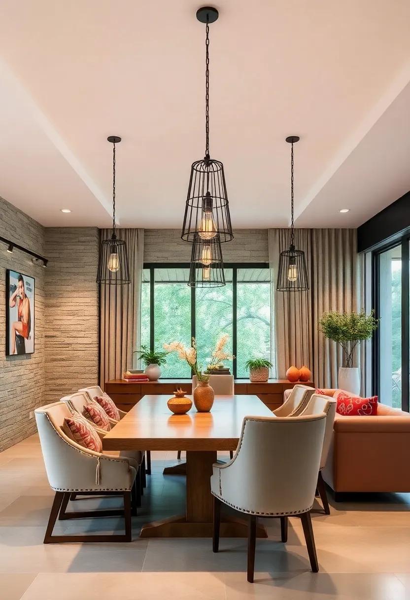 Make⁤ a Bold‌ Statement⁢ in the Dining Room: Suspend multiple cage lights at varied heights over the dining table for a dramatic effect that enhances⁤ meal times