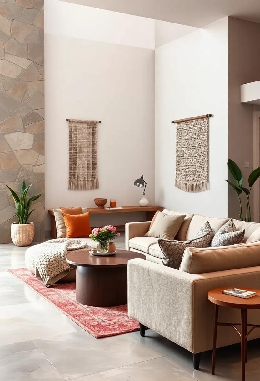 Subtle textures play⁤ a vital role, from a⁢ chunky⁤ knit throw draped⁣ over a streamlined sofa to a woven wall hanging that adds depth