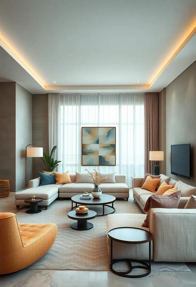 This living room⁤ embodies functional elegance ‌with modular furniture ⁢that adapts to needs,all while staying rooted in a⁤ neutral color ⁣story