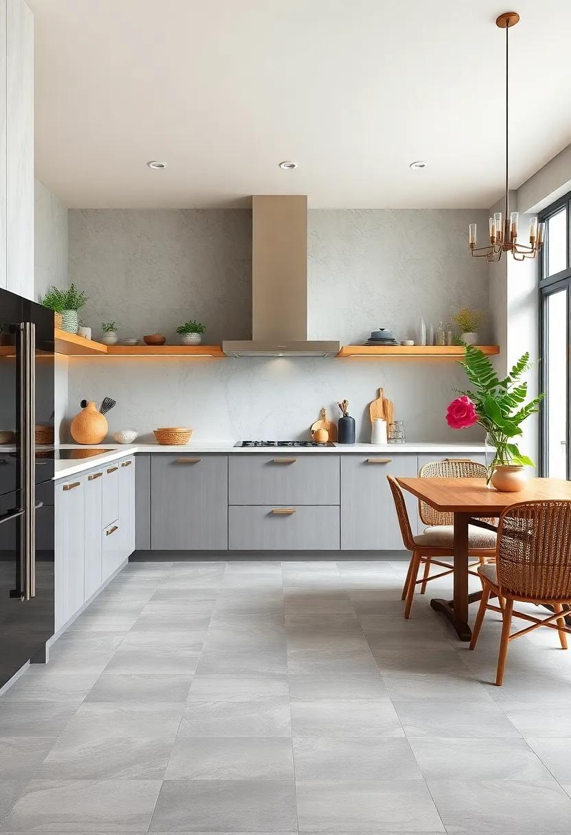 Personal ​Touches: Accessorizing Grey Tiles with Unique Kitchen Decor