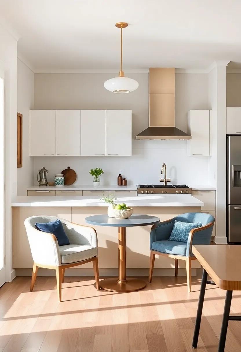 Use Accent Chairs: Adding stylish seating can turn your kitchen into a conversational area,perfect for casual gatherings