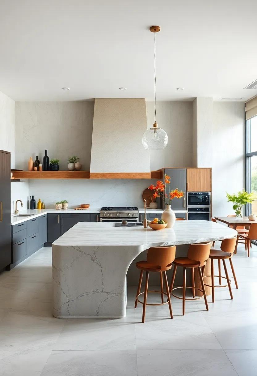 The artsy Accent: Discover islands that double as an art piece, showcasing creative designs or unique shapes that grab attention