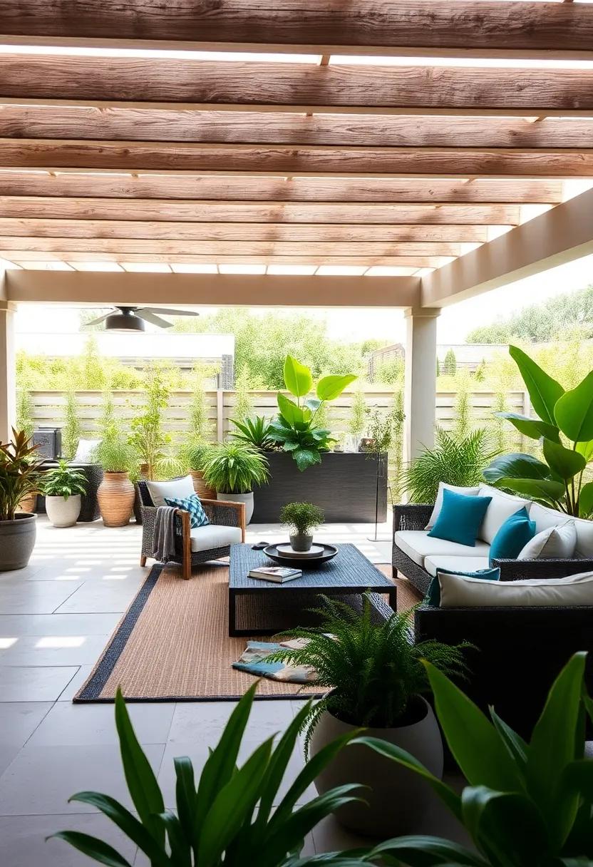 Pergola Garden Room: Discover the joys of turning your patio into a semi-enclosed garden room with strategically placed plants under a pergola for added privacy