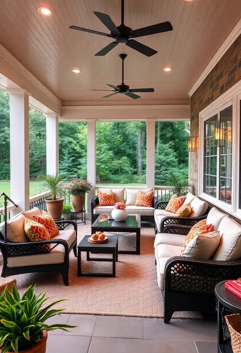 Formal Elegance: Discover how to incorporate a sophisticated sectional with plush cushions and elegant accents for a high-end outdoor experience