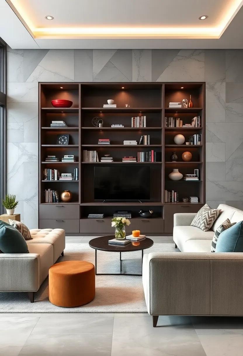 Merge technology and design with a bookcase that incorporates smart features alongside glass shelves, delivering both function and aesthetic appeal